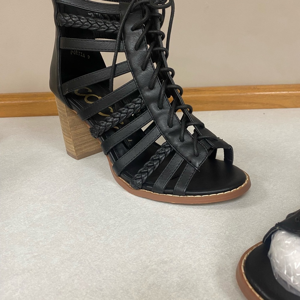 Portia Black Braided Block Heel by ccocci - Picture 7 of 11